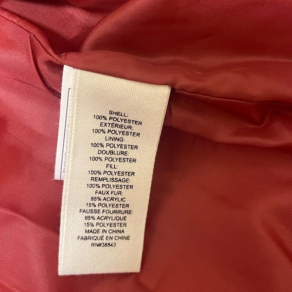 Maralyn & Me Red and Brown Puffer Jacket with Detachable Hood - Picture 6 of 13